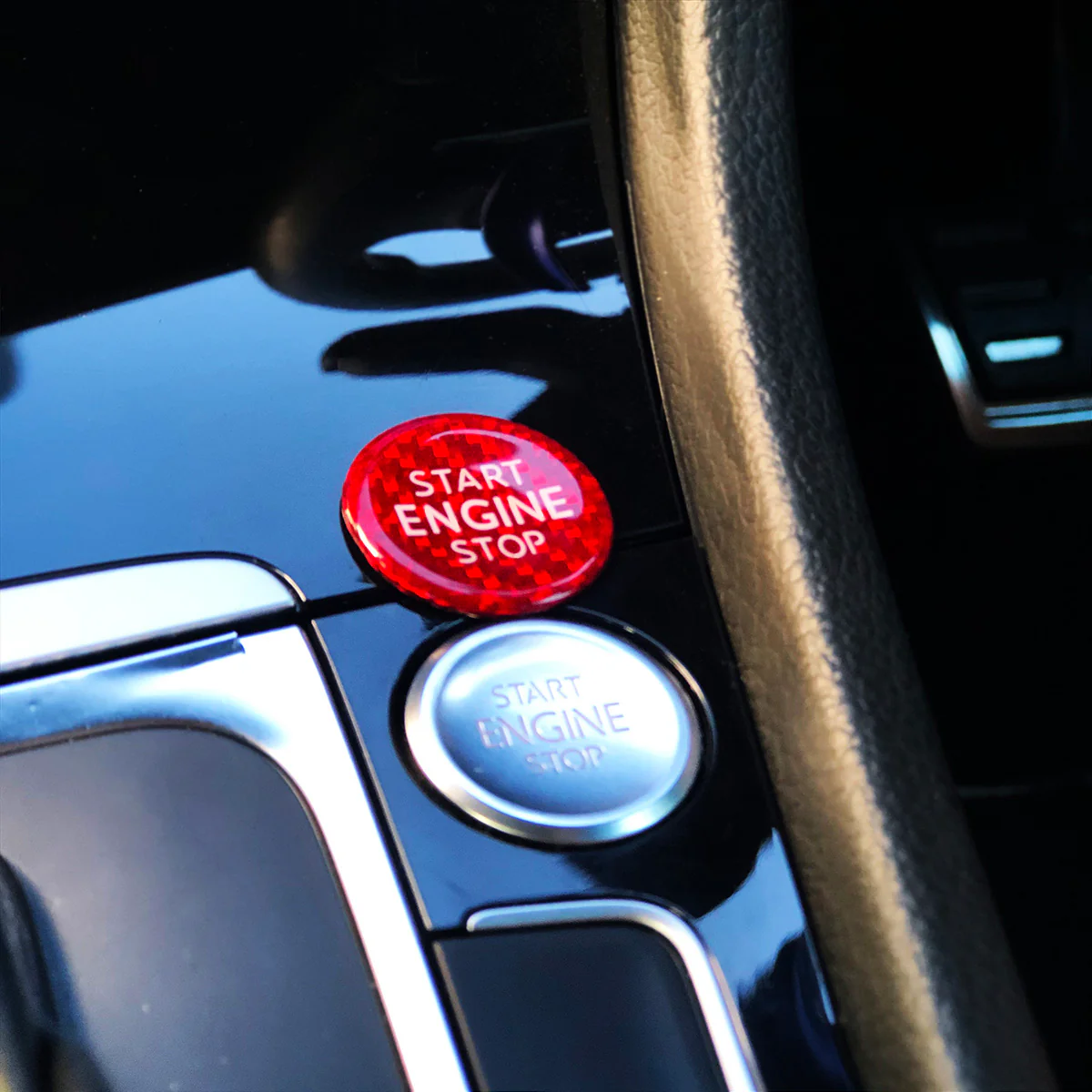 Carbon Fiber Start Stop Button for VW - Image 4